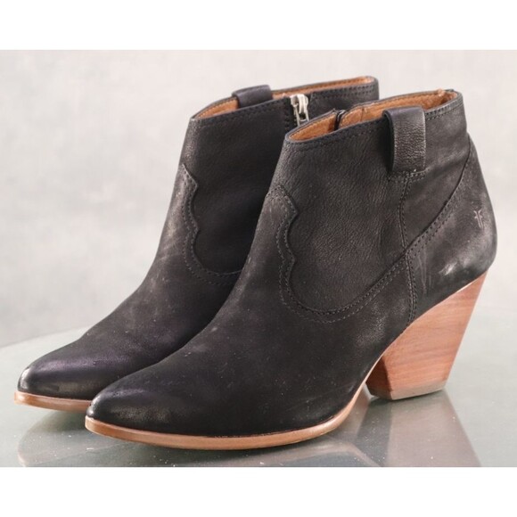 Frye Shoes - Frye Reina $220 Women's Side Zip Booties Boots Size 10 M Suede Black